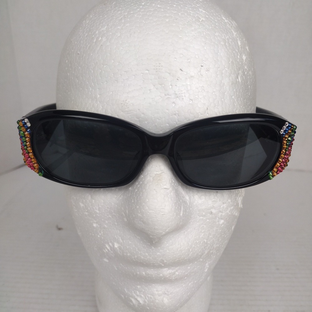 JIMMY CRYSTAL NEW YORK JCS911 BLACK AUTHENTIC SUNGLASSES 59-16 - Picture 2 of 12